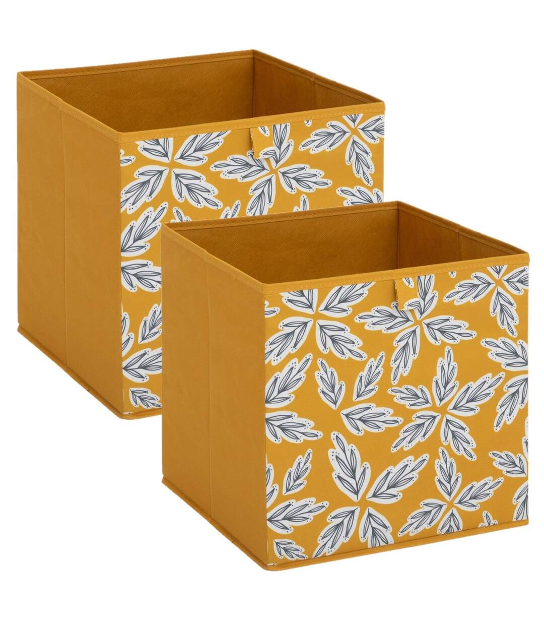 Lot de 2 boites de rangement FOLIA - L. 31 x l.31 x H. 31 cm - Jaune-1