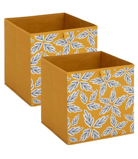 Lot de 2 boites de rangement FOLIA - L. 31 x l.31 x H. 31 cm - Jaune