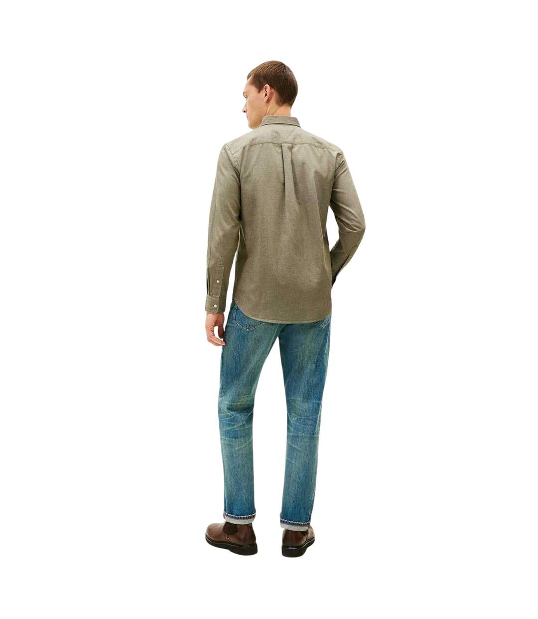 Mens Bedford Long-sleeved Button-down Shirt Olive Tommy Hilfiger-3
