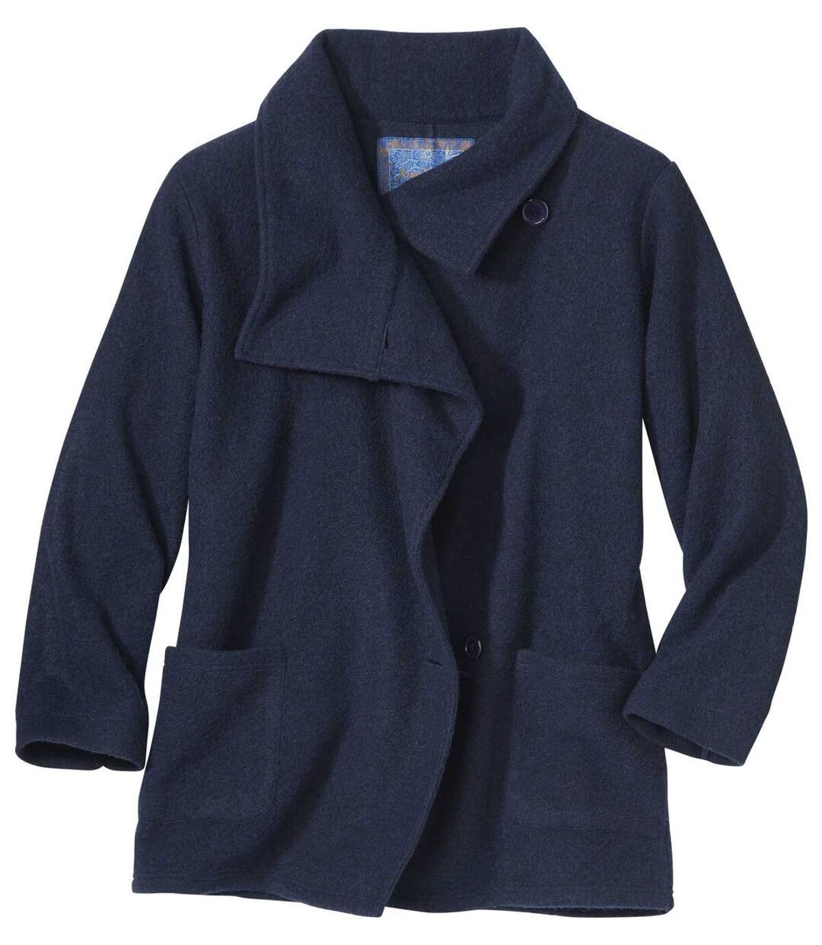 Women's Navy Felted Wool Jacket Atlas For Men