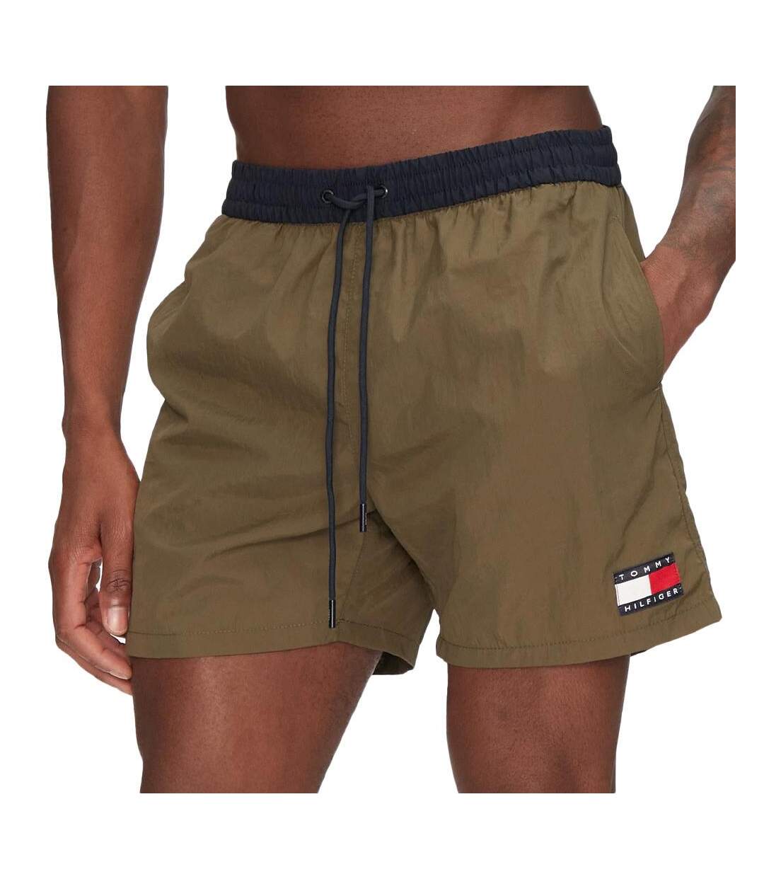 Short de bain kaki homme tommy hilfiger drawstring - l-1