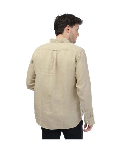 Mens Linen Garment Dyed Regular Shirt Beige Gant