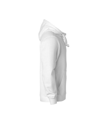 Mens basic full zip hoodie white Clique
