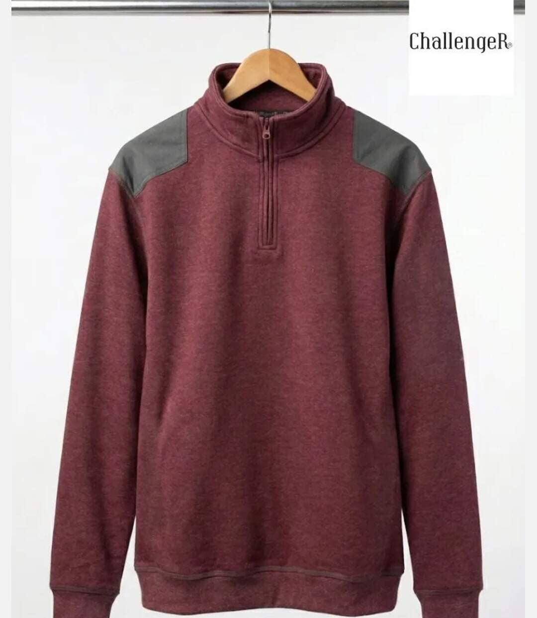 CHALLENGER PRODIGE2 — Sweat molleton col camionneur bordeaux : chaleur et style technique-2