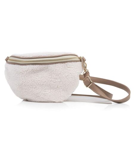 Isotoner banane femme sherpa kaki avec bandoulière ajustable