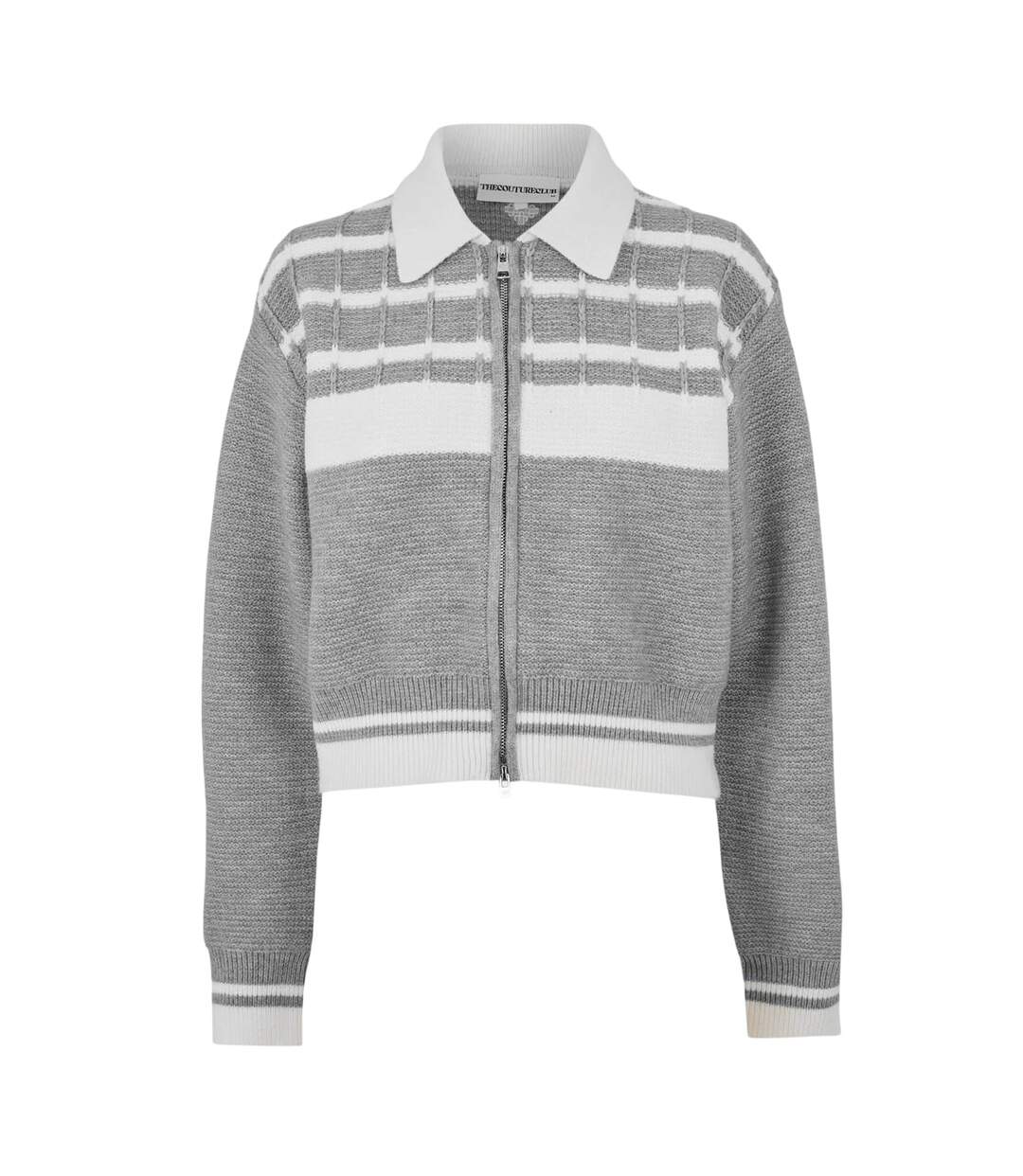 Pull Motif/style Emblème Femme Gris Couture-2