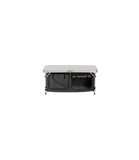 Table de Camping Rangement Intégré 120cm Gris