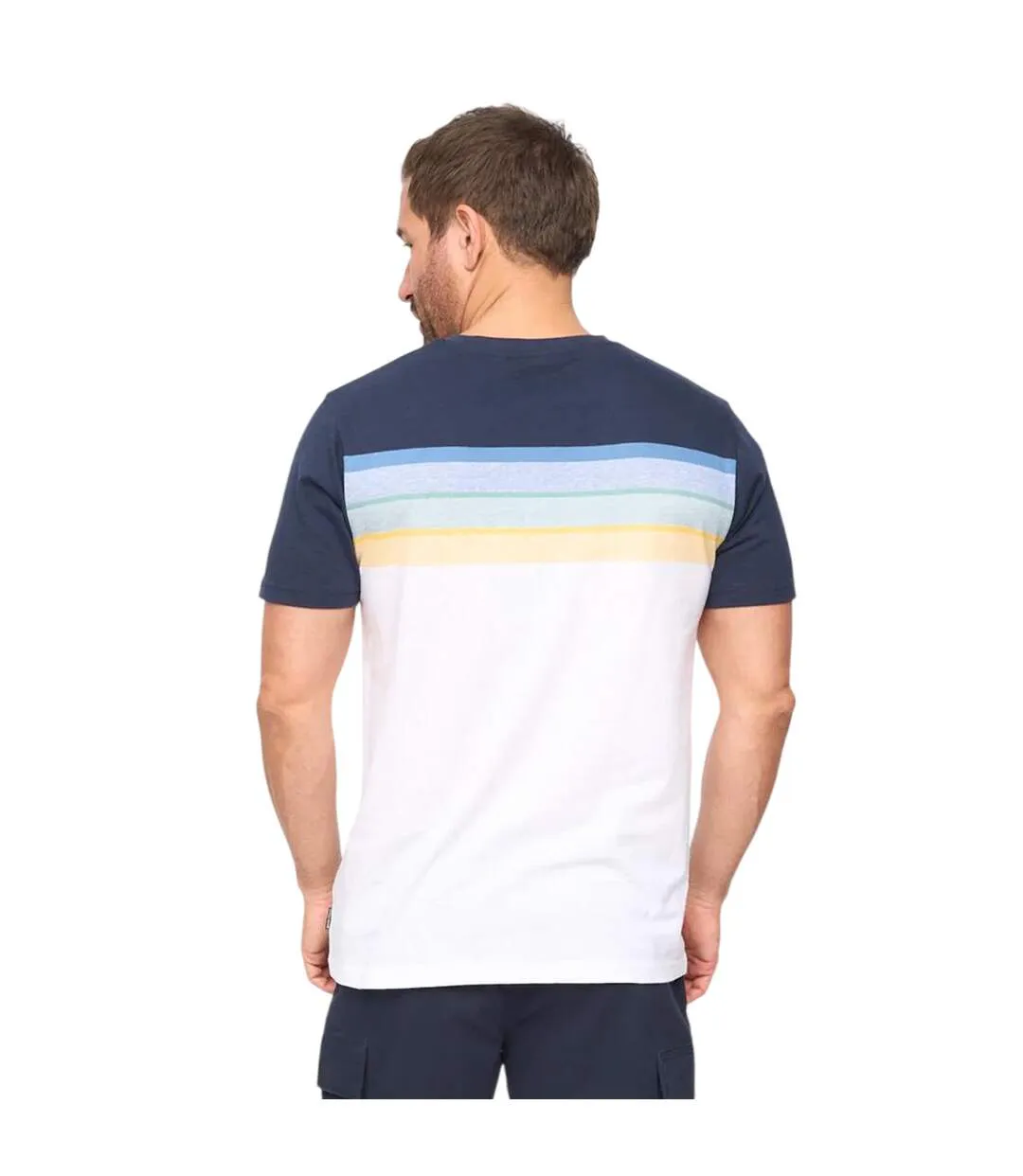 Mens Fenshaw T-shirt Navy Stripe Bewley & Ritch-3