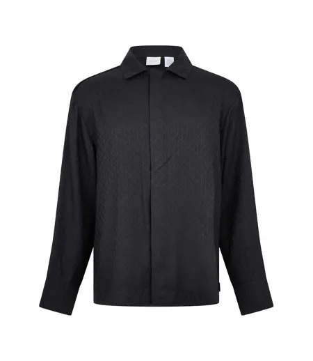 Chemise Manches Longues Motif/style Imprimé Intégral Homme Noir Calvin Klein