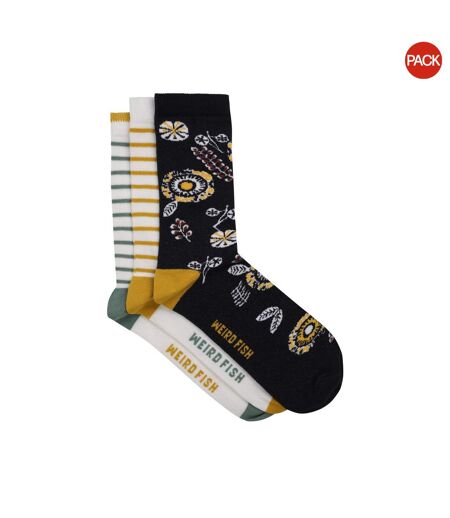 Pack Of 3  Womens/ladies Parade Patterned Socks  Deep Amber Weird Fish