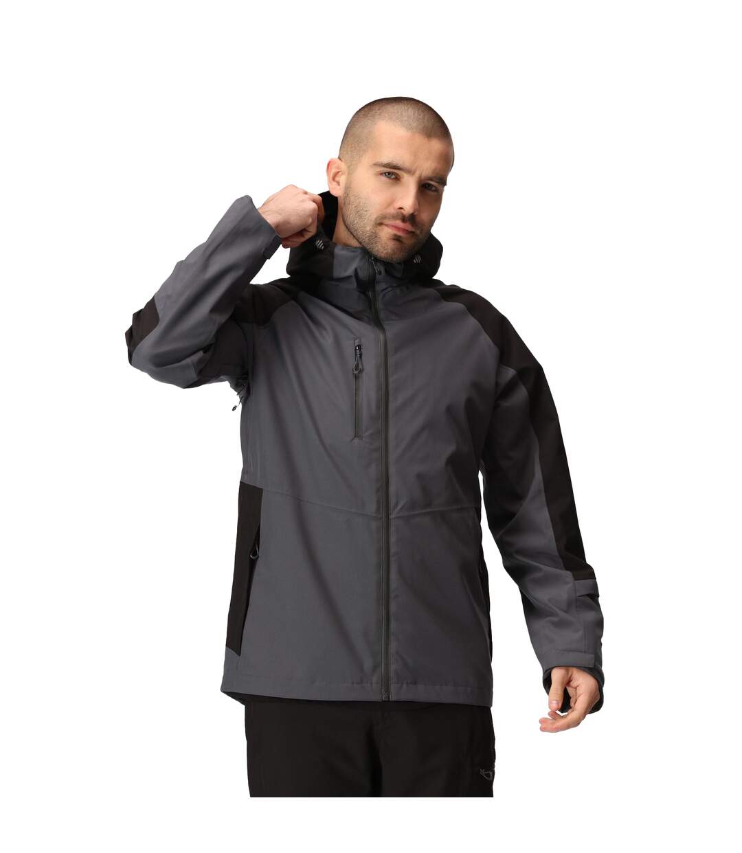 Mens Contrast Detail Waterproof Jacket Seal Grey Black Regatta Professional-3