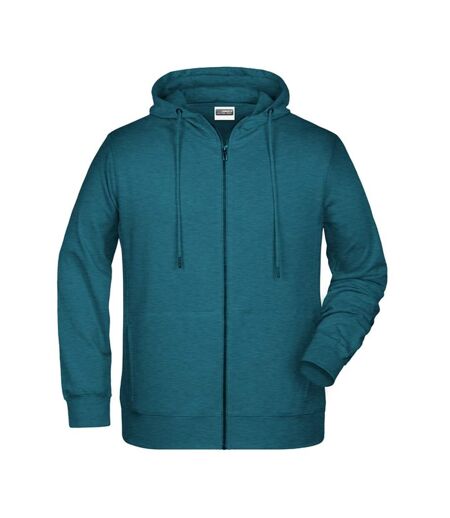Veste À Capuche Homme Bleu Pétrole Chiné James And Nicholson