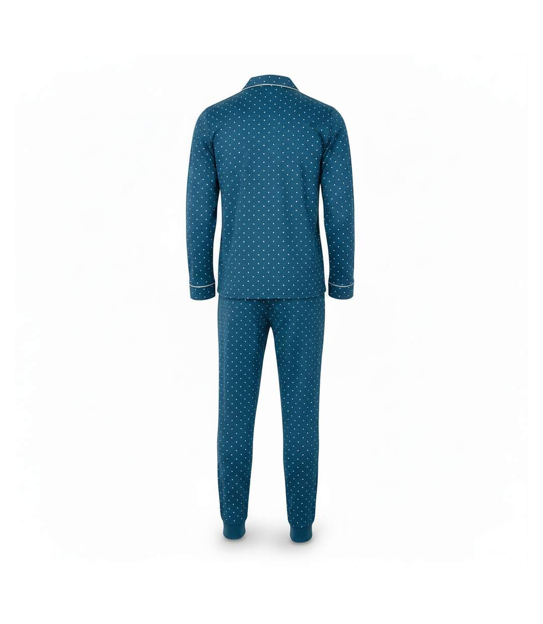 OZABI Ensemble Pyjama Homme Doublé Polaire Boutonné Petits Pois-3