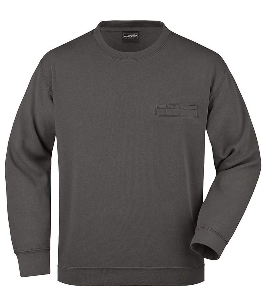 Sweat avec poche poitrine - Homme - JN924 - gris graphite-1