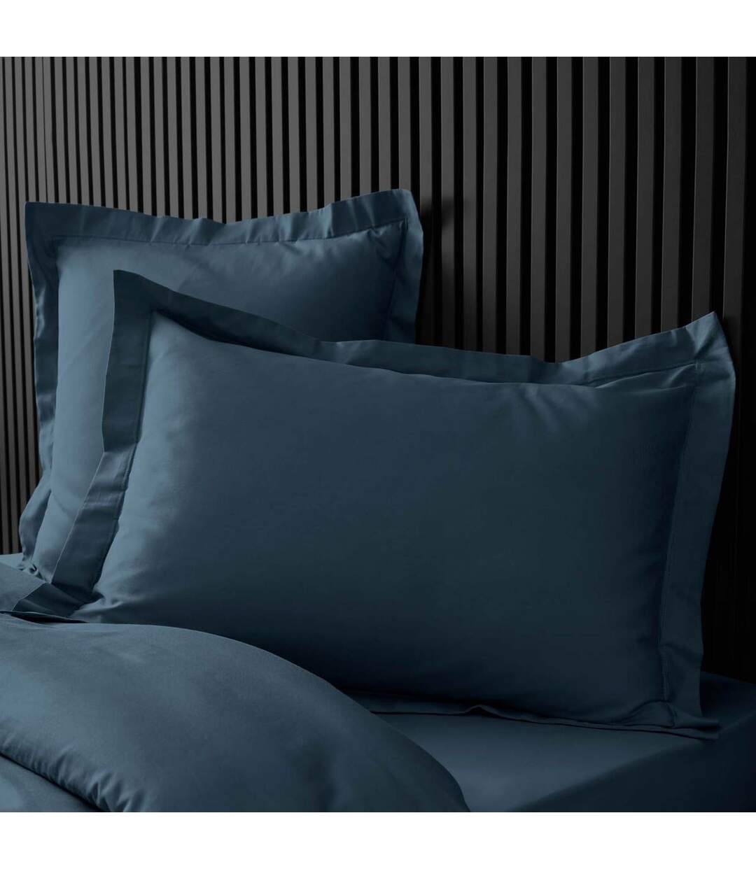 Taie d'Oreiller Percaline 50x70cm Bleu Nuit-2