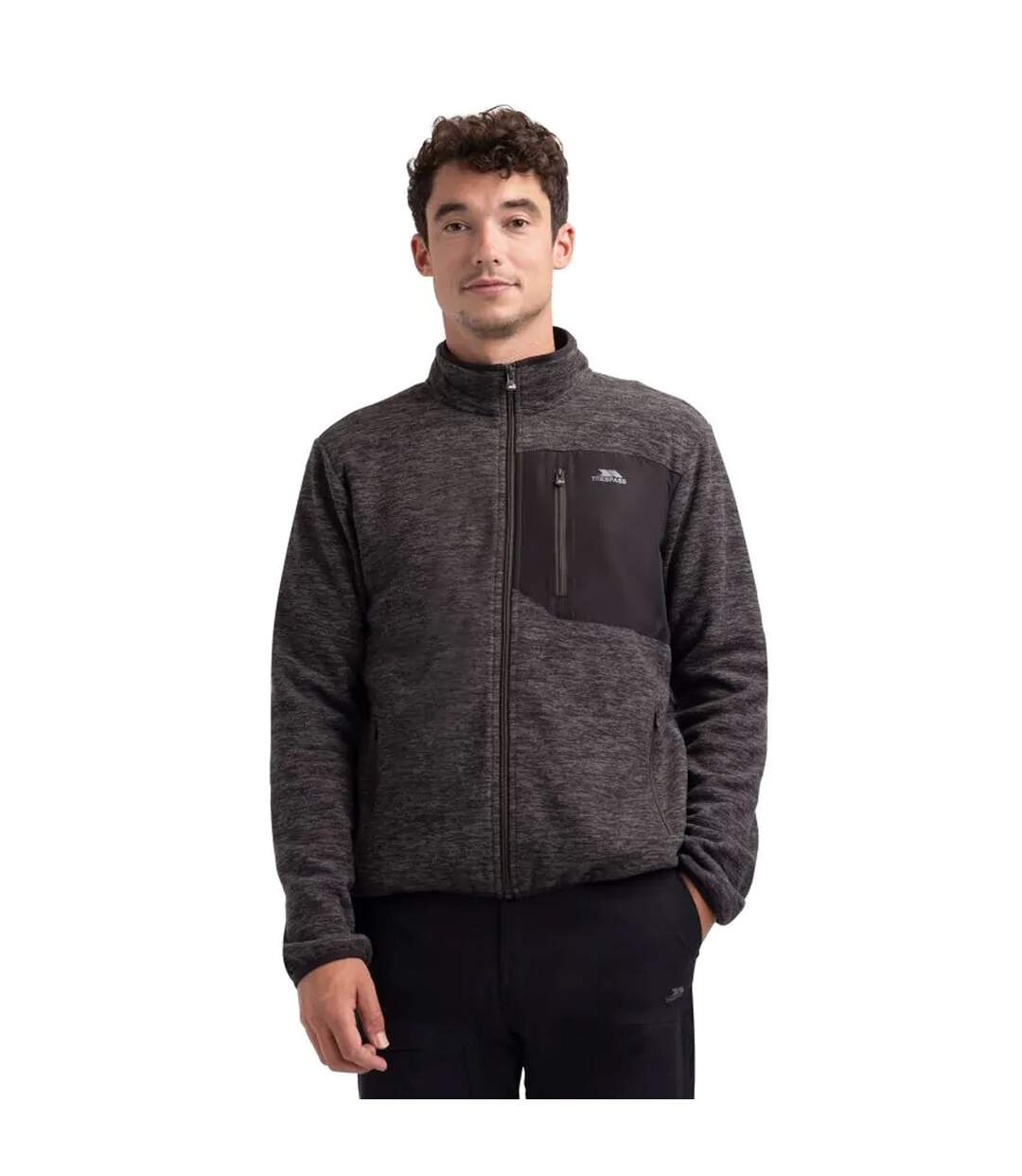 Mens Cliff Fleece Jacket Charcoal Trespass-4