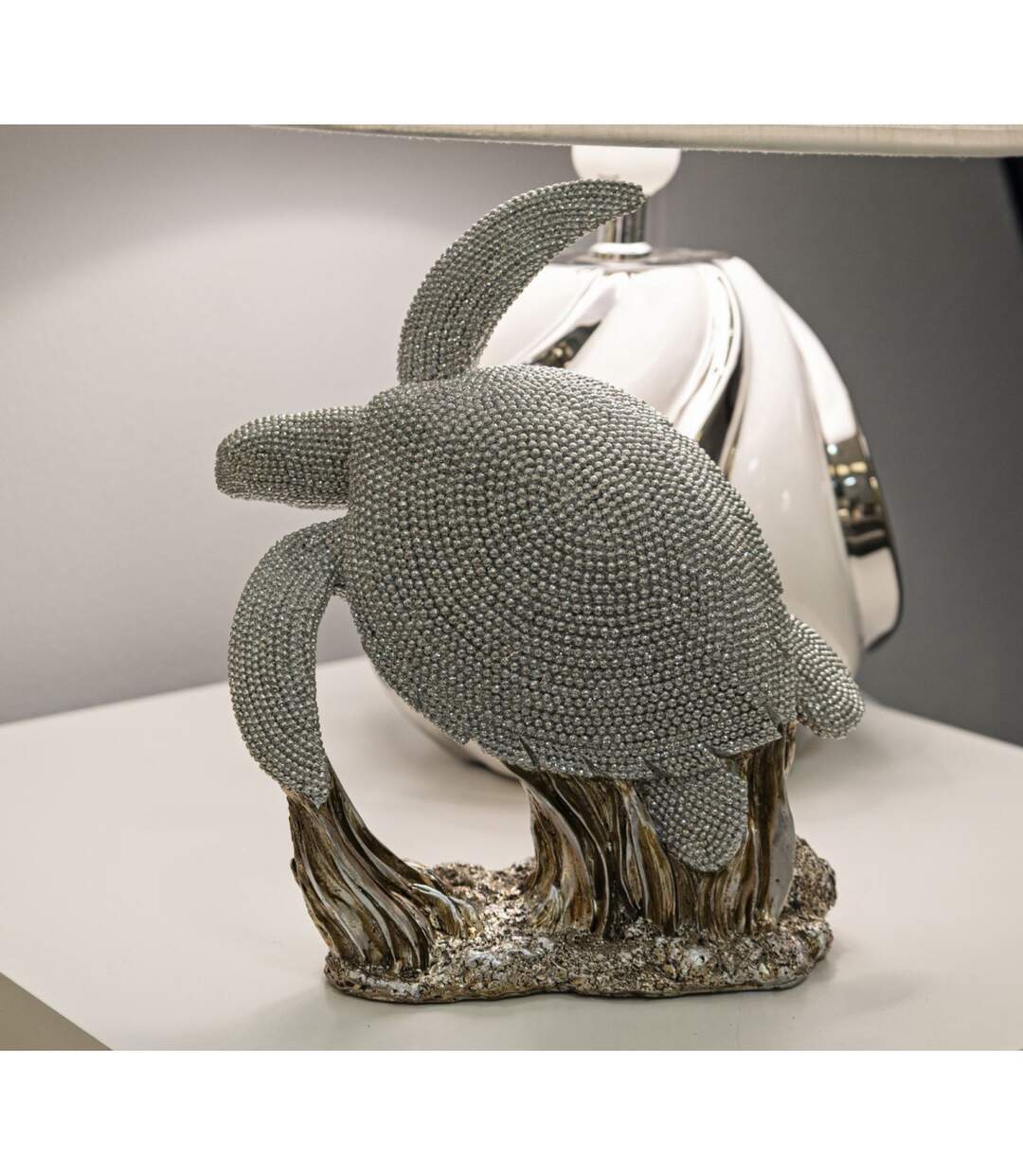 Statuette Déco Tortue Sparky 22cm Argent-5