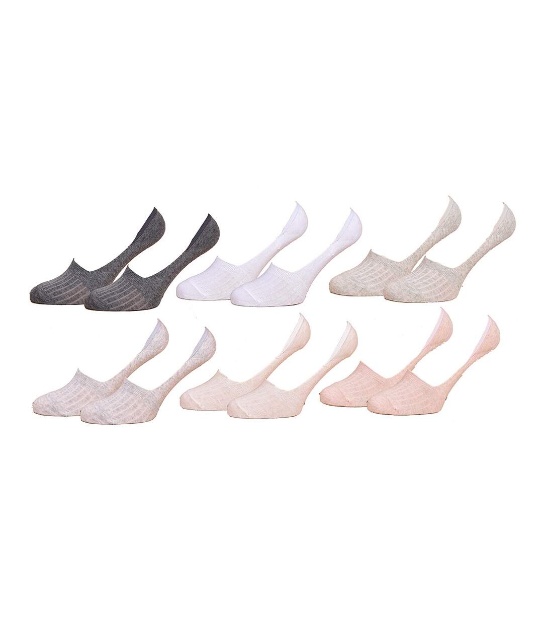 Pantoufles femme INFINITIF Chaussons ballerines Pack de 6 Paires Protège Pieds Invisibles-1