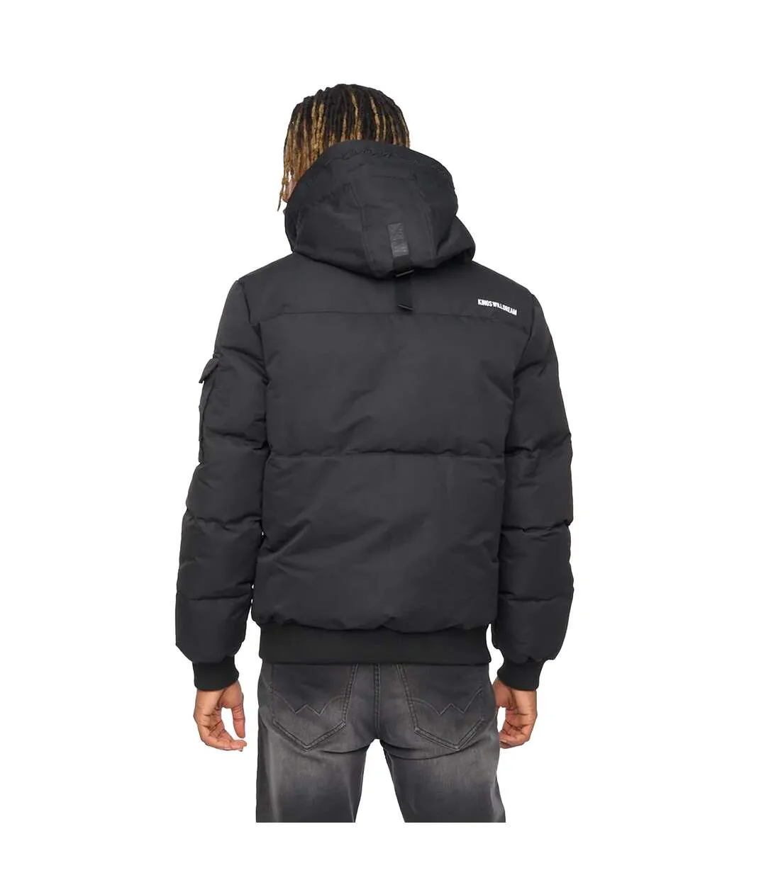 Mens Wakaday Bomber Jacket Black Kings Will Dream-3