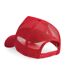 Beechfield Mens Half Mesh Trucker Cap/Headwear (Pack of 2) (Classic Red/Classic Red)