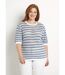 Pull doux rayé ajouré court manches courtes-1