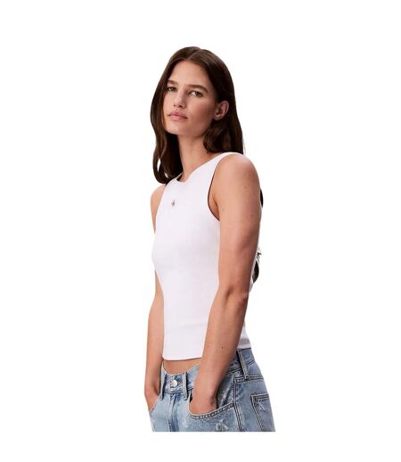 Womens/ladies Plain Tank Top Bright White Calvin Klein