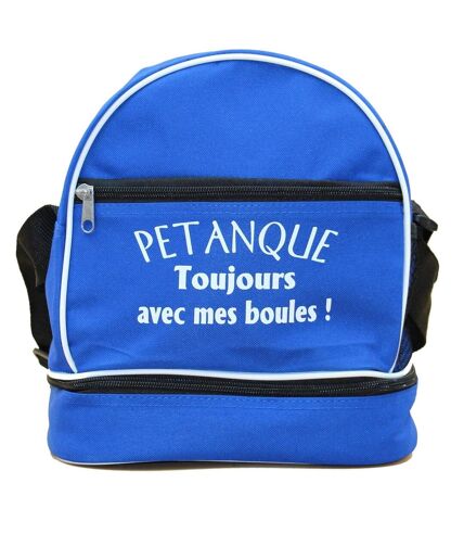 Sac bandoulière pour 3 boules de pétanque - Toujours avec mes boules - bleu