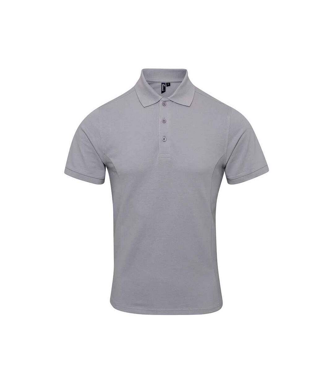 Mens coolchecker plus piqu polo shirt silver Premier