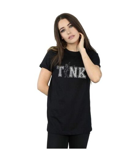 Disney Femmes/Les femmes - T-shirt en coton Boyfriend Tinker Bell Collegiate Tink (Noir) - UTBI46505