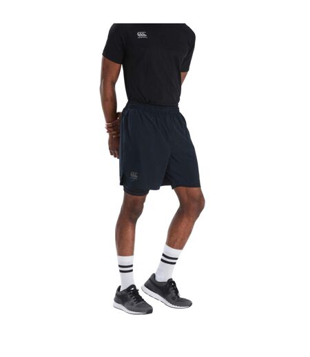 Mens Vapodri 2 In 1 Shorts Black Gunmetal Grey Canterbury