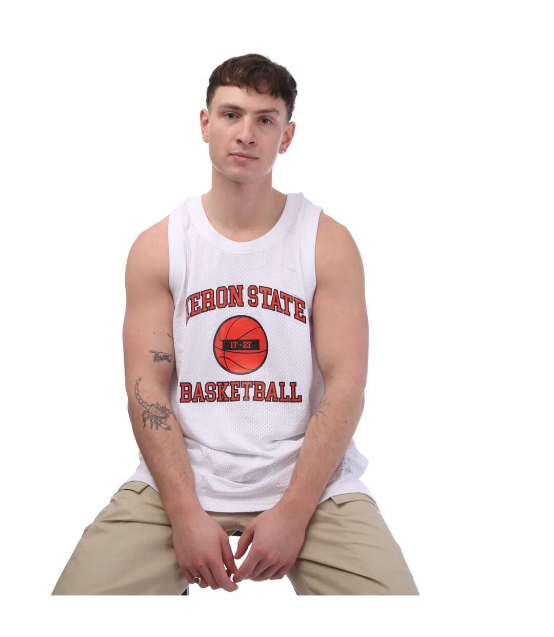 Mens 23 tank top white/red Heron Preston-4