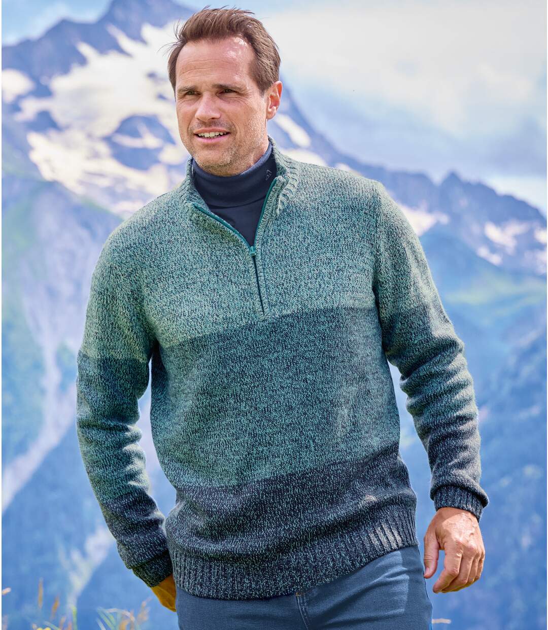 Men's Blue Knitted Sweater