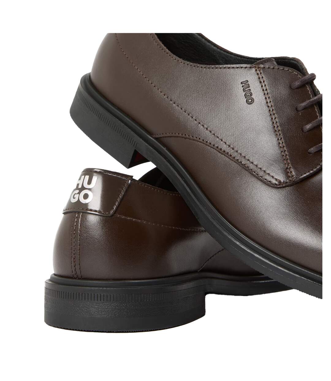 Mens Kerr Leather Derby Shoes Dark Brown Hugo Boss-4