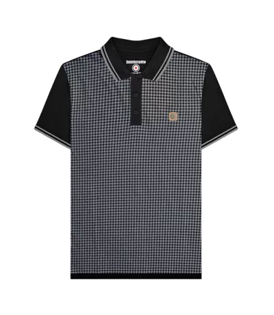 Polo Motif/style Pied-de-poule Homme Noir Gris Lambretta
