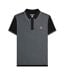 Polo Motif/style Pied-de-poule Homme Noir Gris Lambretta-1