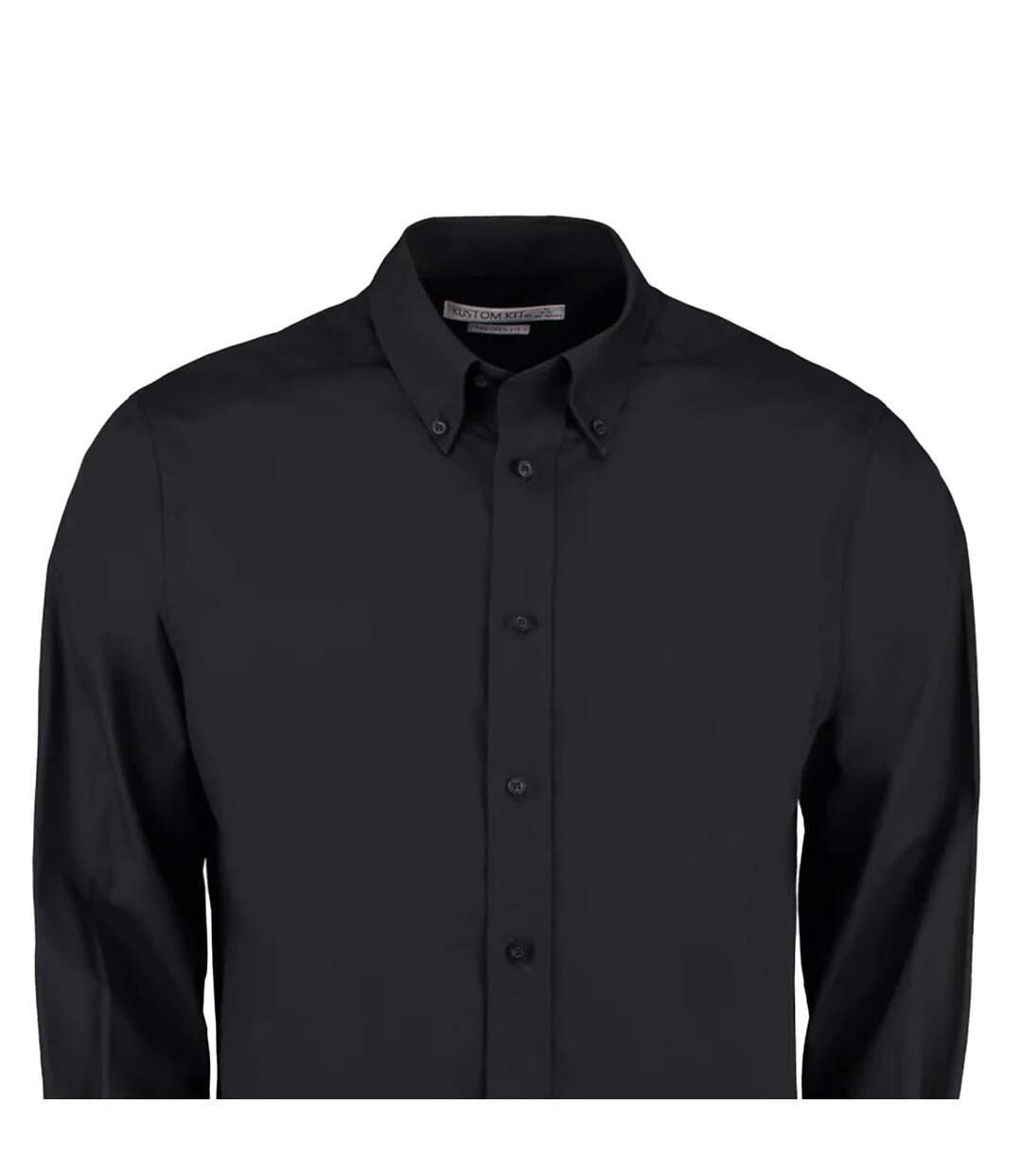 Mens city long sleeve business shirt black Kustom Kit