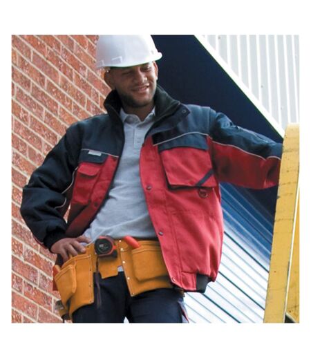 Result Mens Workguard Zip Sleeve Heavy Duty Water Repellent Windproof Jacket (Red/Navy) - UTBC931