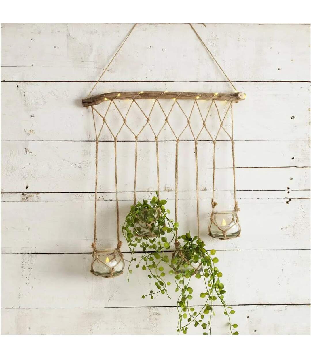 Suspension Design à Led 4 Soliflores 70cm Naturel-2