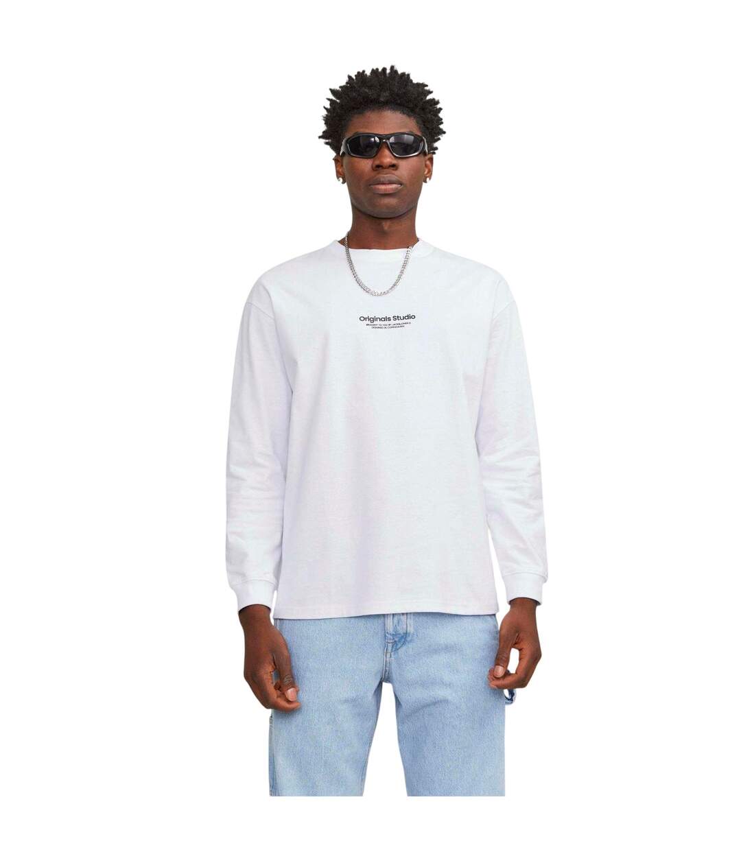 Mens Regular Long-sleeved T-shirt Bright White Jack And Jones-3
