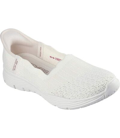 Womens/ladies Seager Believe It Trainers Off White Skechers