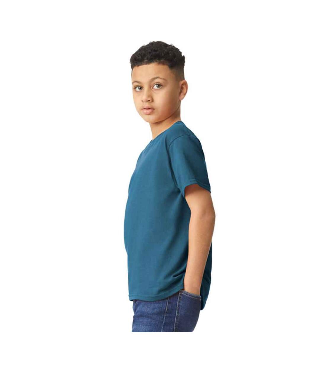 T-shirt enfant bleu indigo Gildan-3