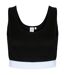 Skinni Fit Womens/Ladies Fashion Sleeveless Crop Top (Black/White) - UTRW5493