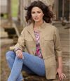 Women's Linen/ Viscose Safari-Style Jacket - Beige Atlas For Men