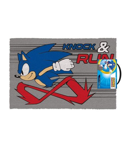 Sonic The Hedgehog - Paillasson KNOCK AND RUN (Gris clair / Bleu / Rouge) (Taille unique) - UTPM7054