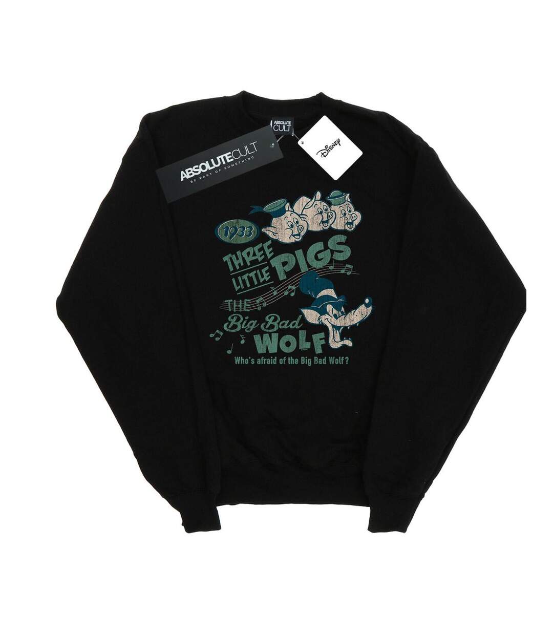 Disney - Sweat THREE LITTLE PIGS WHO'S AFRAID OF THE BIG BAD WOLF - Femme (Noir) - UTBI13585-1