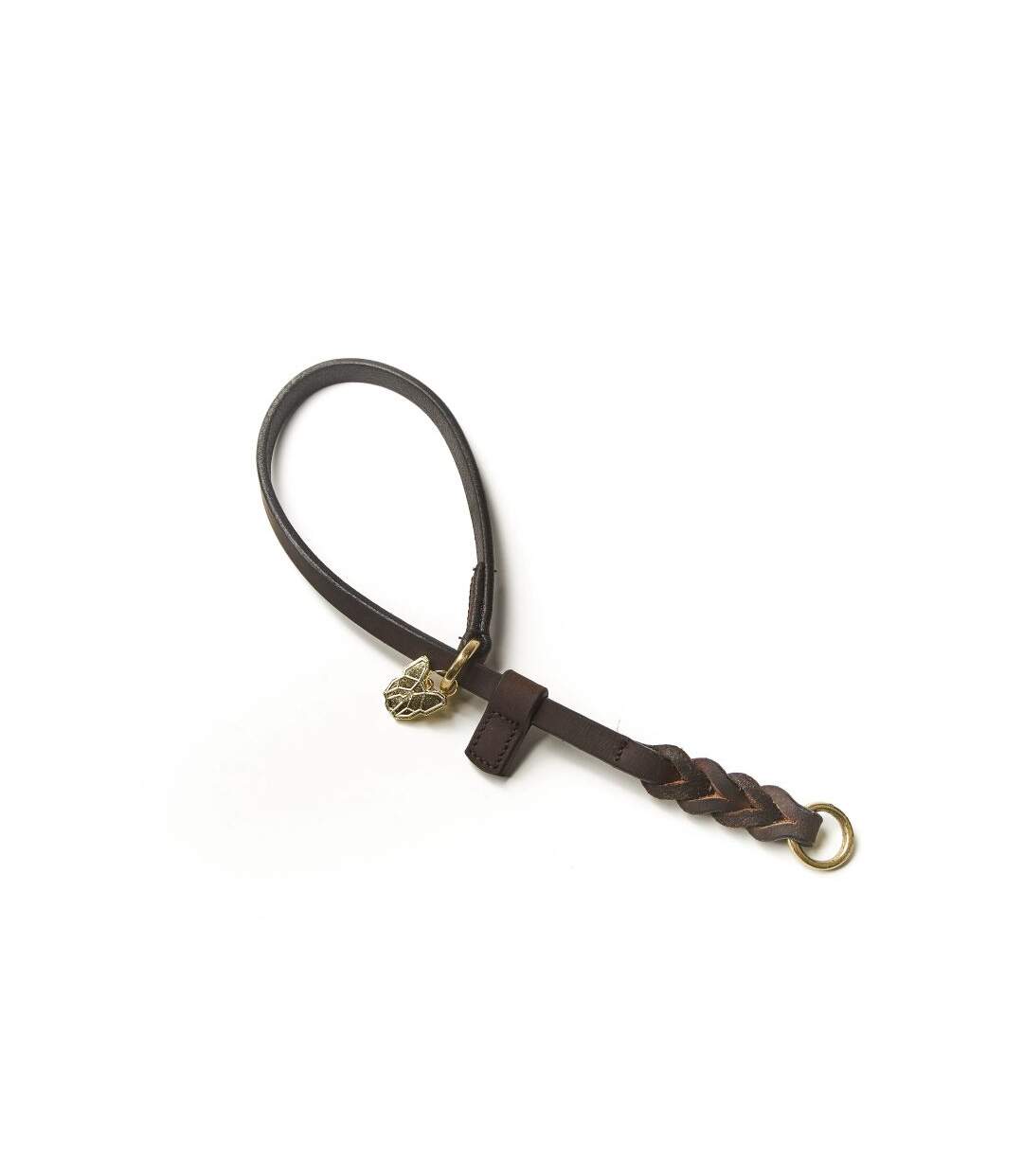 Braided leather dog collar xl brown Digby & Fox-1