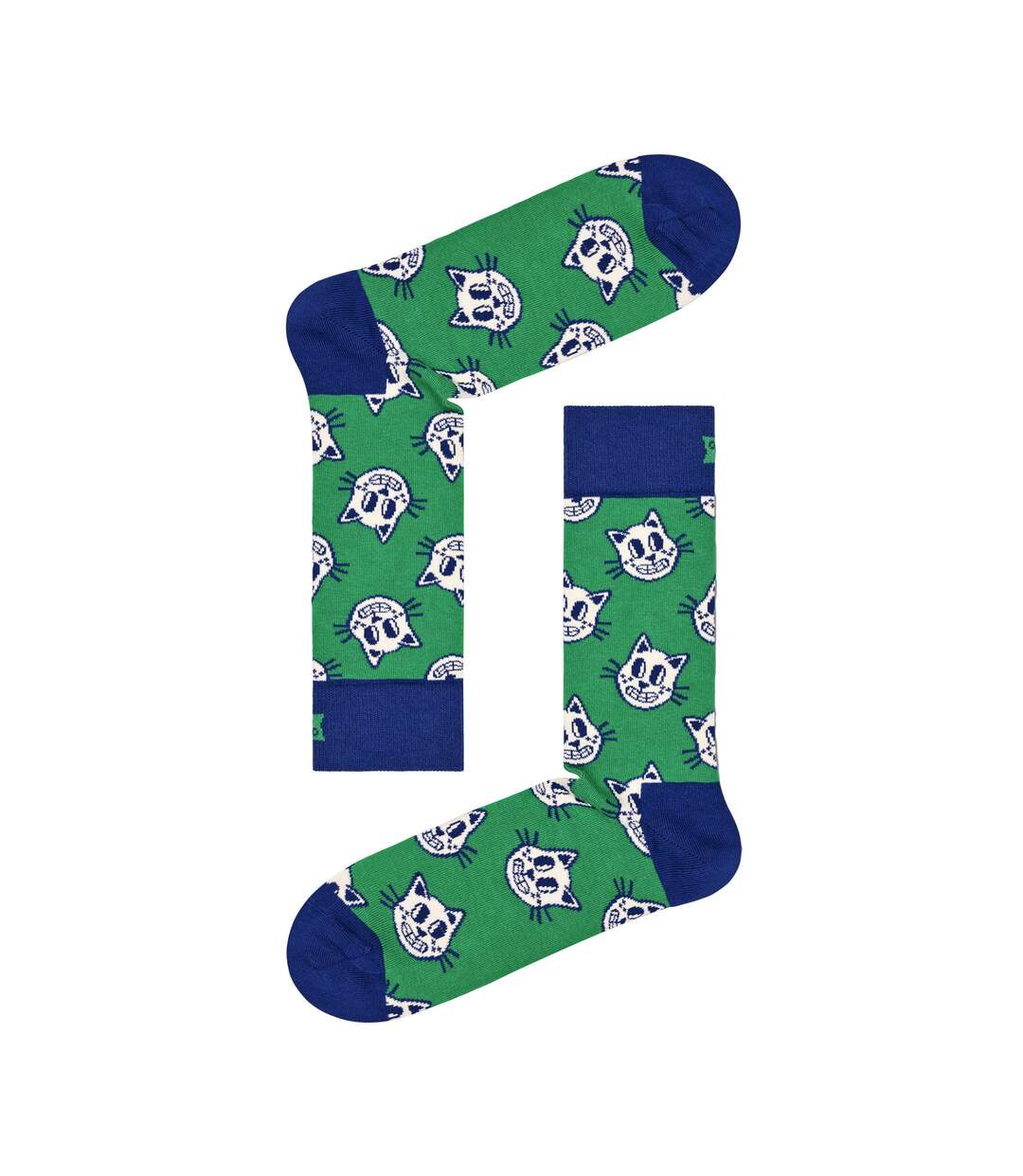 1 Pack Mens & Ladies Cotton Green Cat Design Socks-2