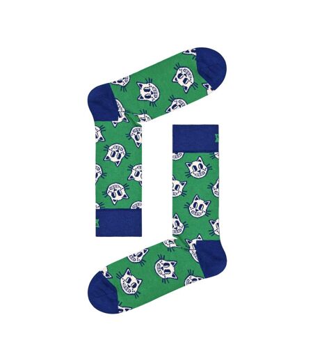 1 Pack Mens & Ladies Cotton Green Cat Design Socks
