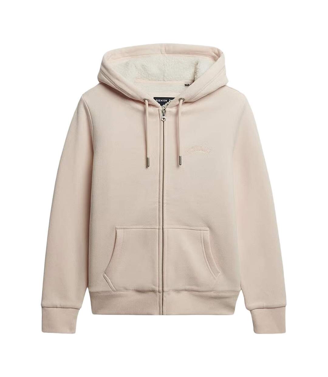 Sweat zippé rose femme superdry borg-1