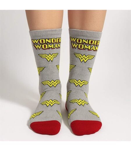 3 Pairs Ladies Cotton Novelty Socks - Wonder Woman Pattern Comfortable Socks